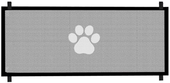 Huisdierhek - Draagbaar veiligheidsnet - Geschikt voor katten en honden - Geen boren nodig - Kan worden geïnstalleerd op deuren, trappen en in gangen - Geschikt voor binnen- en buitengebruik - 180 cm x 78 cm - Zwart