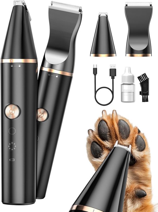 oneisall Hondenpoot tondeuse, stille huisdierpoottrimmer, pootscheerapparaat voor honden, katten, poten, ogen, oren, gezicht