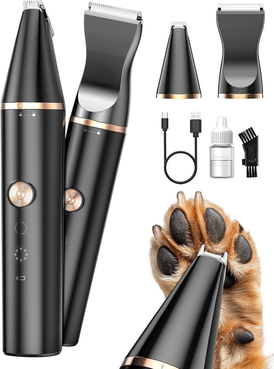 oneisall Hondenpoot tondeuse, stille huisdierpoottrimmer, pootscheerapparaat voor honden, katten, poten, ogen, oren, gezicht