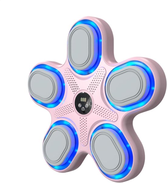 Muzikale Boksmachine - Bokstrainingsapparatuur - Interactieve Training - Dynamische LED Verlichting - 39.6x38.3x6.7cm - Roze