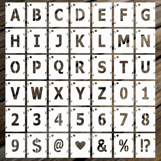 20 ontwerpen herbruikbare cijfersjablonen Letters Set voor