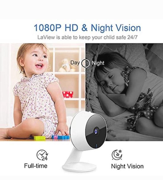 4 Stuks Beveiligingscamera's - 1080P Indoor Camera met Bewegingsdetectie, Nachtzicht en Twee-weg Audio van Merkloos — afbeelding 3