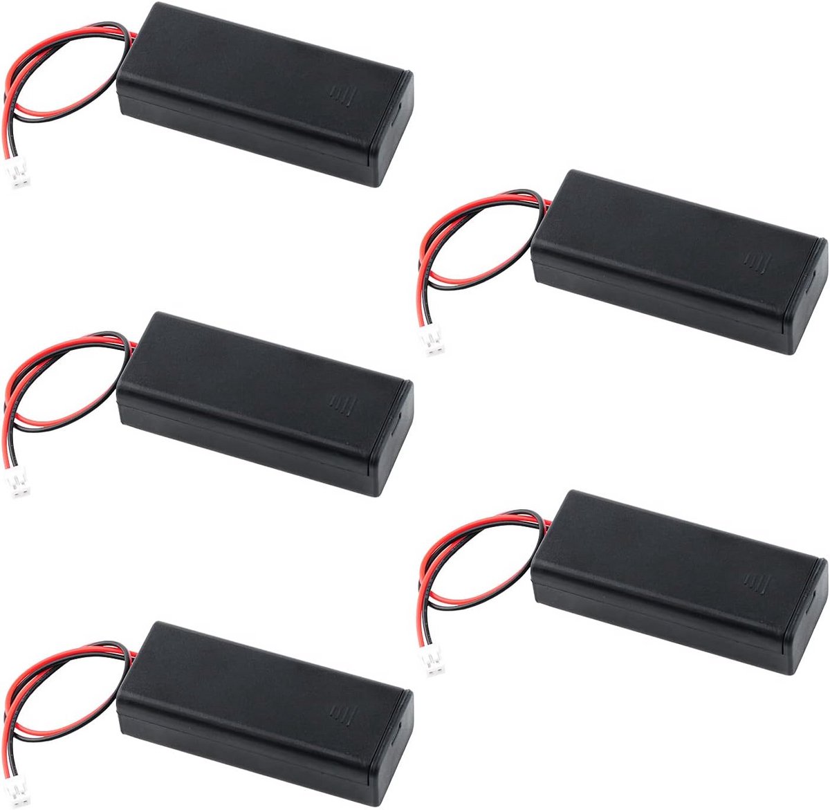 5 stuks AAA Batterijhouder Behuizing met Aan/Uit Schakelaar en PH2.0 Stekker - Opslagdoos voor Electronica