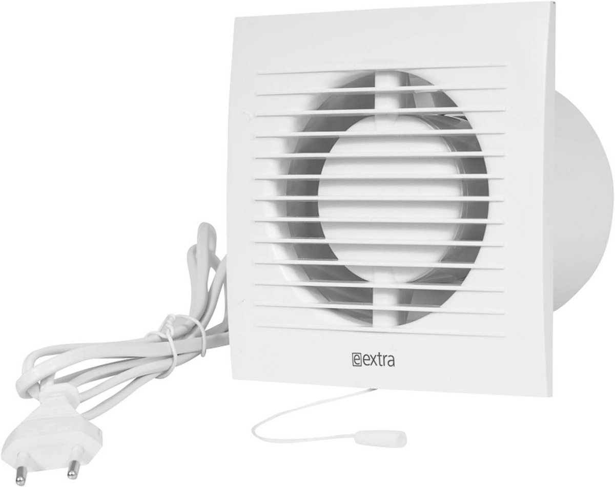 Badkamer Ventilator Afvoerventilator Ø 100 mm met Trekschakelaar voor Plafond en Wandmontage