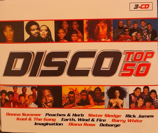 Disco Top 50 - De Beste Disco Allertijden - 3 DUBBEL CD - Earth Wind & Fire, Kool & the Gang, Diana Ross, Ottawan, Odyssey, Change, Barry White, Dan Hartman
