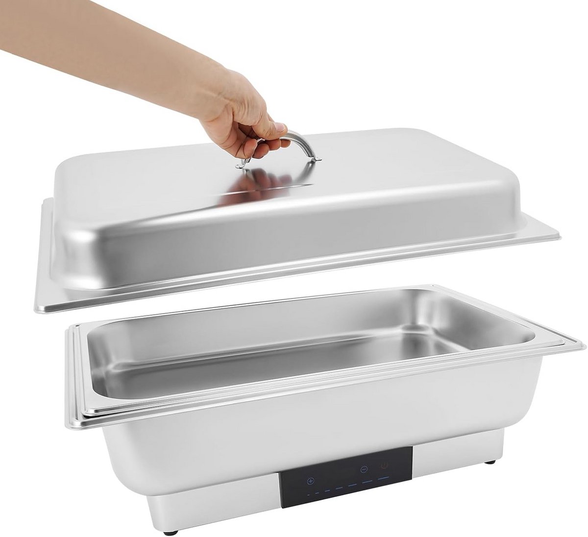 Elektrische Buffetwarmer RVS met 2 Vakken - Temperatuurregeling voor Catering en Buffet