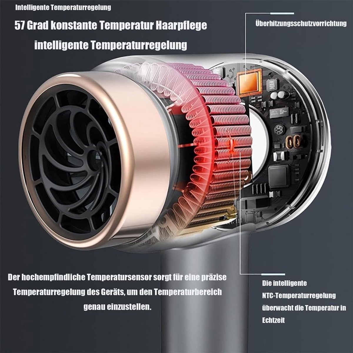 Draadloze föhn, 1000W negatieve ionen föhn, 3 - afbeelding 2