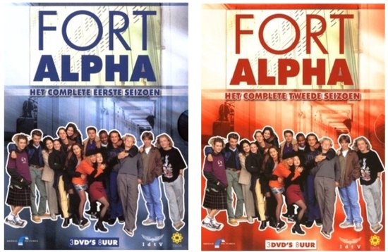 Links: Fort Alpha Het Complete Eerste Seizoen. Rechts: Fort Alpha Het Complete Tweede Seizoen. Beide met castfoto.