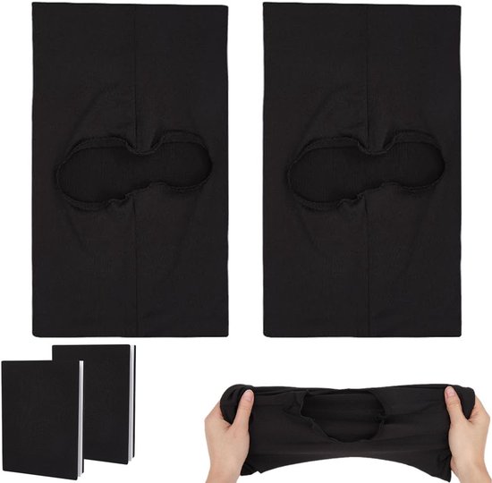 Rekbare boekenkaften - Boeken tot 7 x 9 inch - Boekomslagen - Boek Hoes - Schrifthoes - Boekomslag - boekbeschermer - Elastische Boekomslag - Wasbare - Herbruikbare - Voor boeken, schriften en schoolmateriaal - 2 stuks Zwart