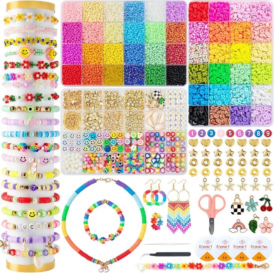 3186 stuks kerstkralen voor het maken van sieraden, alfabet