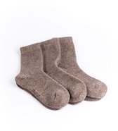 Mongolian Made Wollen Sokken van 100% Schapenwol – Warme, Zachte & Ademende Heren- en Dames Sokken – Maat 37-48 - Bundel van 3-paar
