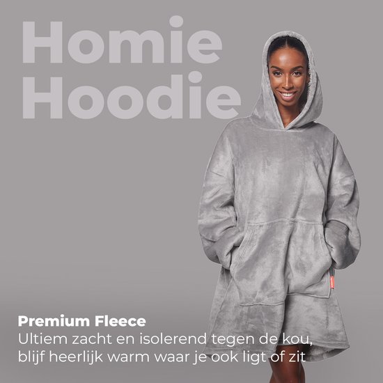 Homie Hoodie – Sweat à capuche oversize – Couverture avec manches – Unisexe – Taille unique – Grijs