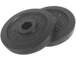 Tunturi Tunturi Halterschijven - Halter gewichten - 2 x 2,50 kg - Ø 30 mm - Gietijzer - Incl. fitness app