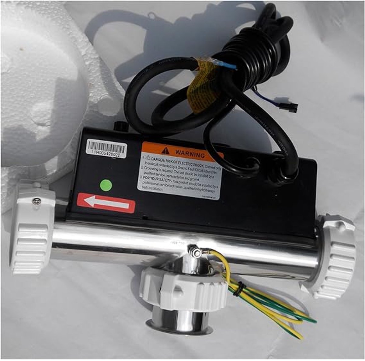 Pool- & Whirlpool-Heizung 3 kW T-förmig – Novihome HydroTherm T3 – Thermostat für SPA, Whirlpools & Schwimmbäder – Automatische Temperaturregelung, Hochtemperaturschutz & Energieeffizient