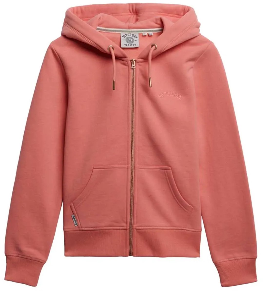 Superdry Essential Logo hoodie met rits Dames Hoodies Roze