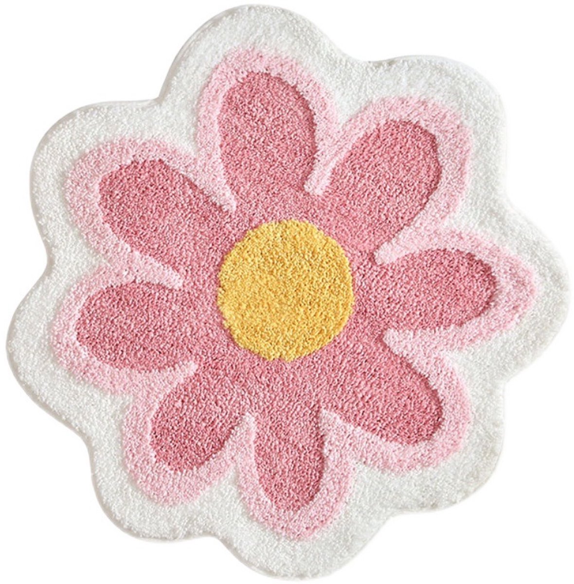 Badkamerkleedje/badmat tapijt - Badmat antislip - Bloemenpatroon - Douche Badmat Cadeau - 40*40*1.7cm - roze - Polyester - Kamerdecoratie
