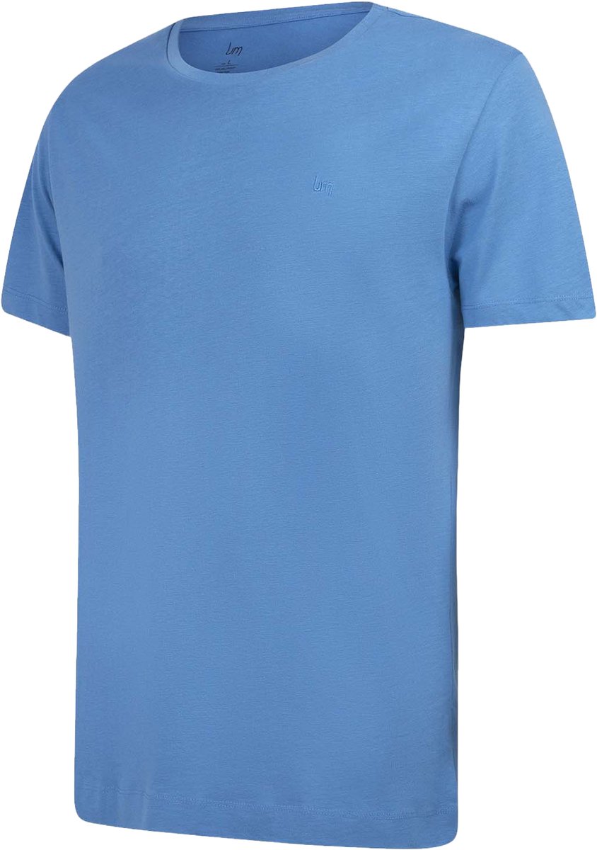Undiemeister T Shirt Heren - Casual Fit - Ronde Hals - Mellowood Tencel - Mountain Sky (blauw) - Maat S
