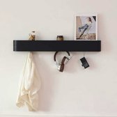 Novalura Kapstok Eiken Zwart 8 haken - kapstokken - wand kapstok 8haaks - hout - minimalistisch - FSC Hout