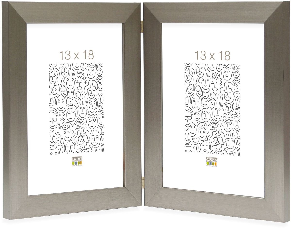 Deknudt Frames fotolijst S41VD1 H2V - zilver - tweeluik - 2x 13x18 cm