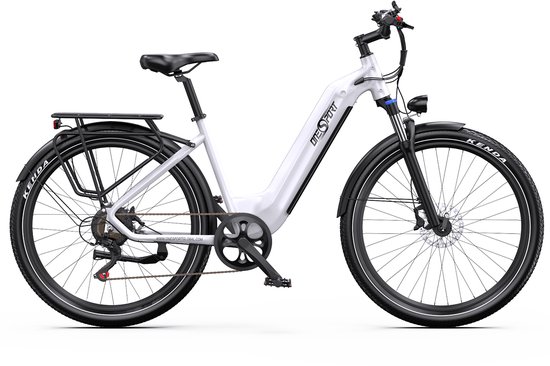 ONESPORT OT05 Elektrische Stadsfiets - Uitneembare 655Wh Accu - Tot 110 km Bereik - 27,5" - Shimano 7-Speed - Hydraulische Remmen - Wit van ONESPORT — afbeelding 2