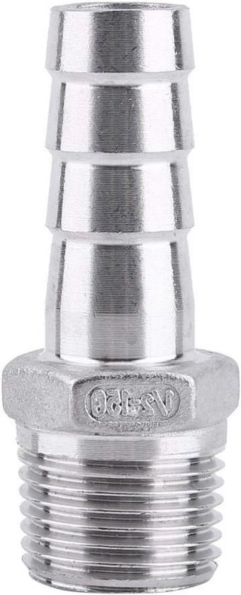 Slangpilaarfittingen Roestvrijstalen slangpilaar Slangconnector Buitendraadadapter Luchtslang Pijpfitting Barb Tail Connector(3/8x15mm