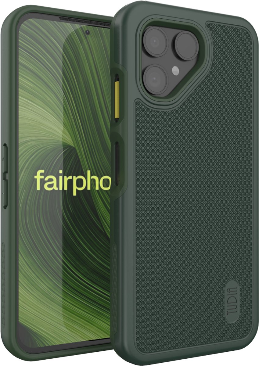 Tudia Fairphone 6 Hoesje DualShield MergeGrip Donkergroen