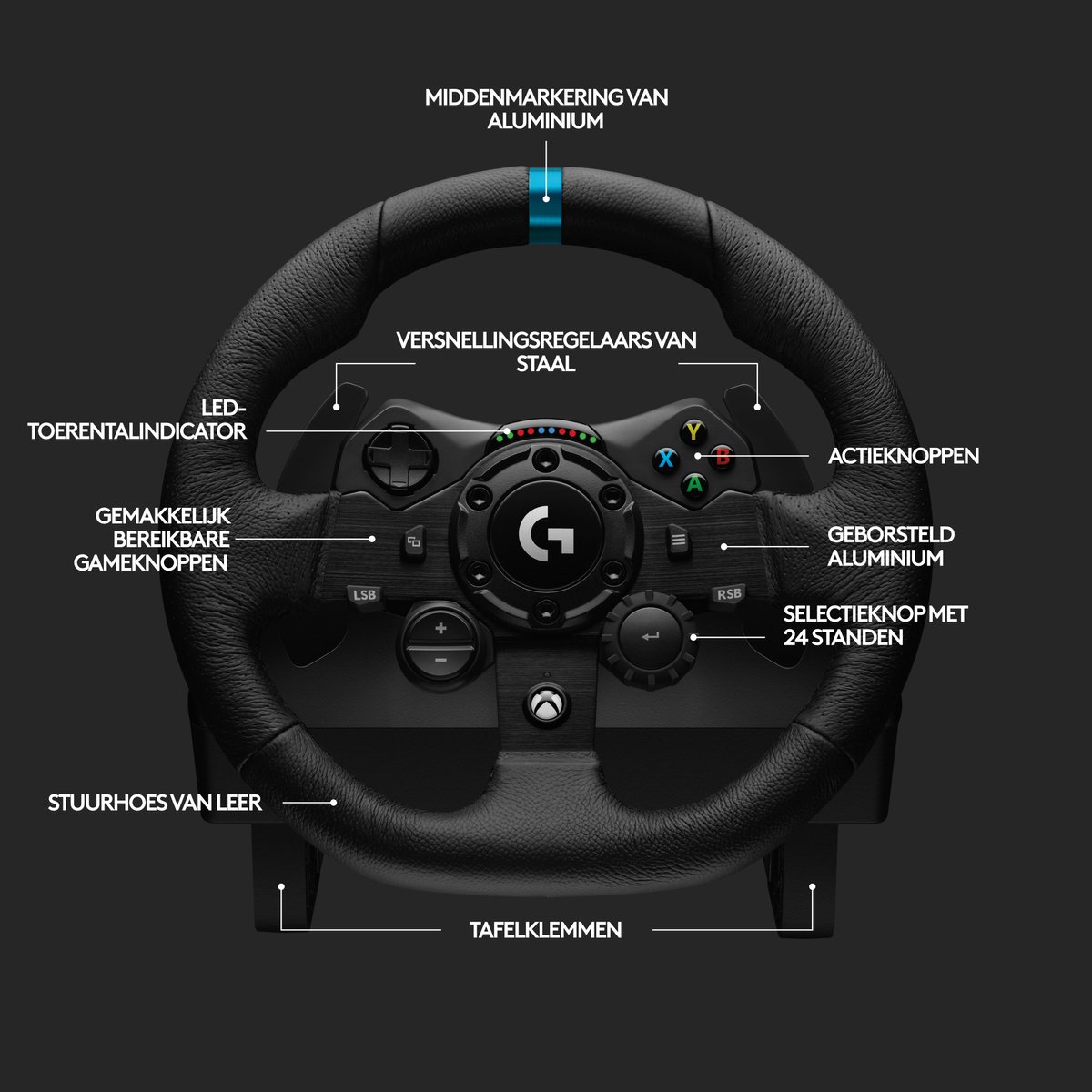 Logitech G Logitech G923 TRUEFORCE - Racestuur en pedalen thumbnail 4