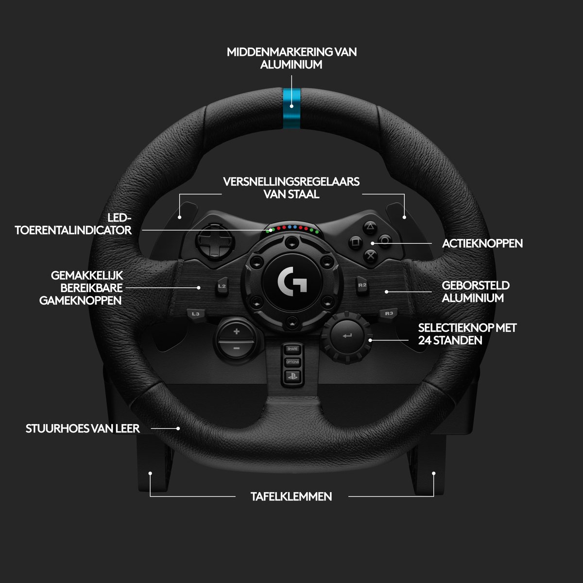 Logitech G923 TRUEFORCE - Racestuur en pedalen -  PlayStation 4, PlayStation 5 & PC — cadeau in Games, Films & Muziek - foto 8