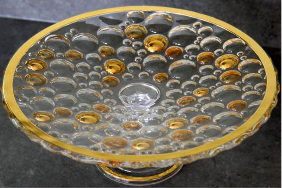 Bolla kristal plateau met goud decoratie
