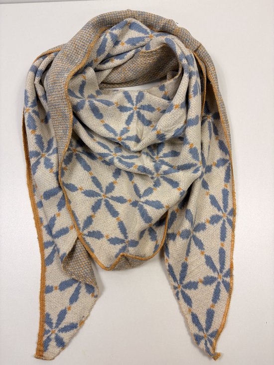 Écharpe Driehoek , fleurs joyeuses en tissu épais