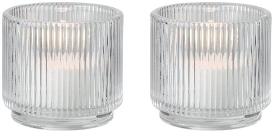 Stelton Pilastro theelichthouder H6cm D6.5cm set van 2 helder
