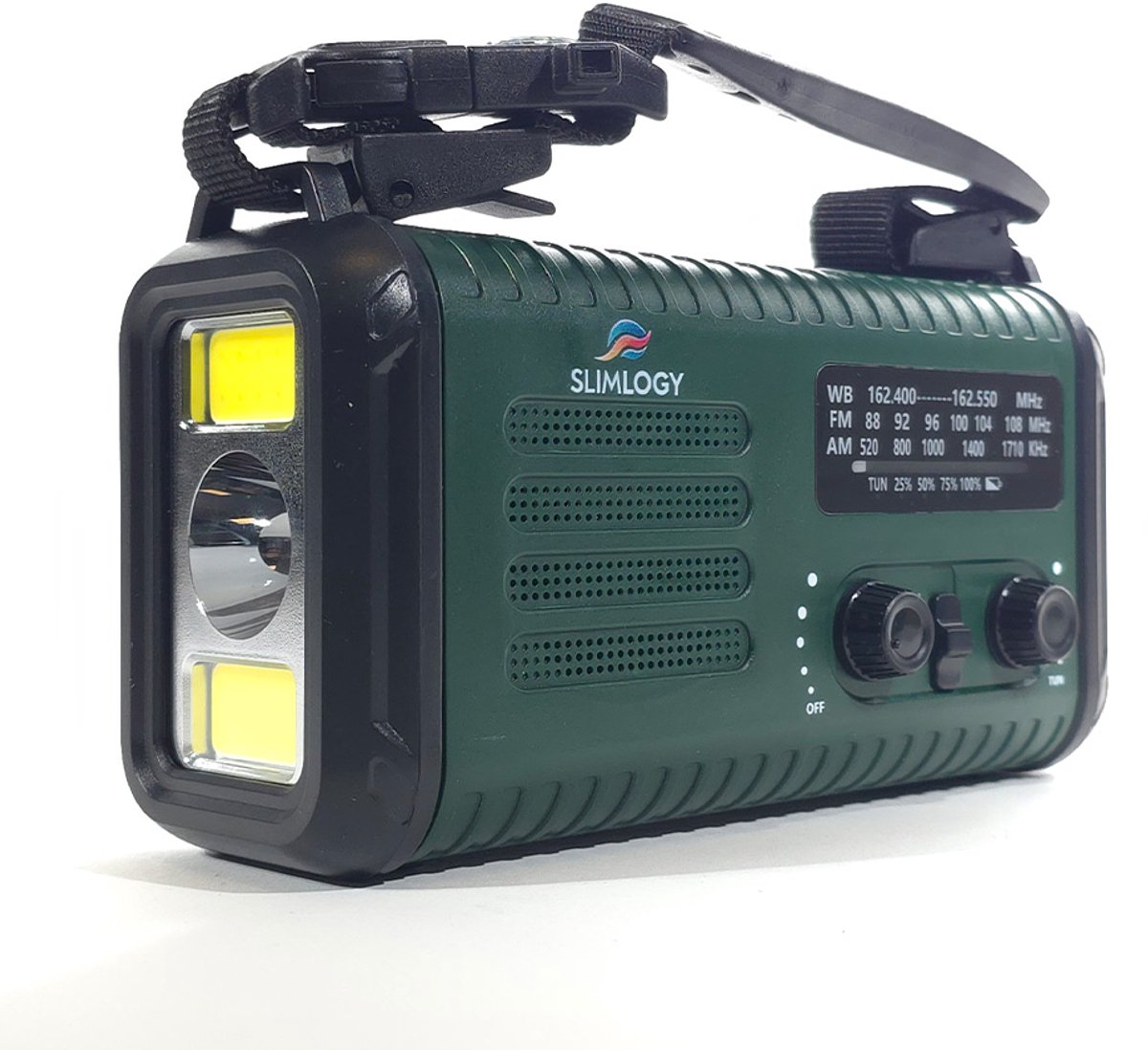 Slimlogy R3 Pro Solar Noodradio & Zaklamp – 20.000 mAh Powerbank – Met Crank & Zonnepaneel - noodpakket - Nederlandse handleiding - Opwindbaar - Crank