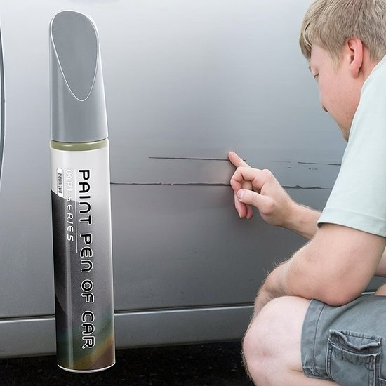 Zilvergrijze lakstift auto krassen reparatie pen 10ml waterafstotend permanent voor fiets motor boot scooter