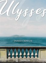 Boek 'Ulysses' van James Joyce, met de titel in sierlijke letters en een zeegezicht op de kaft.