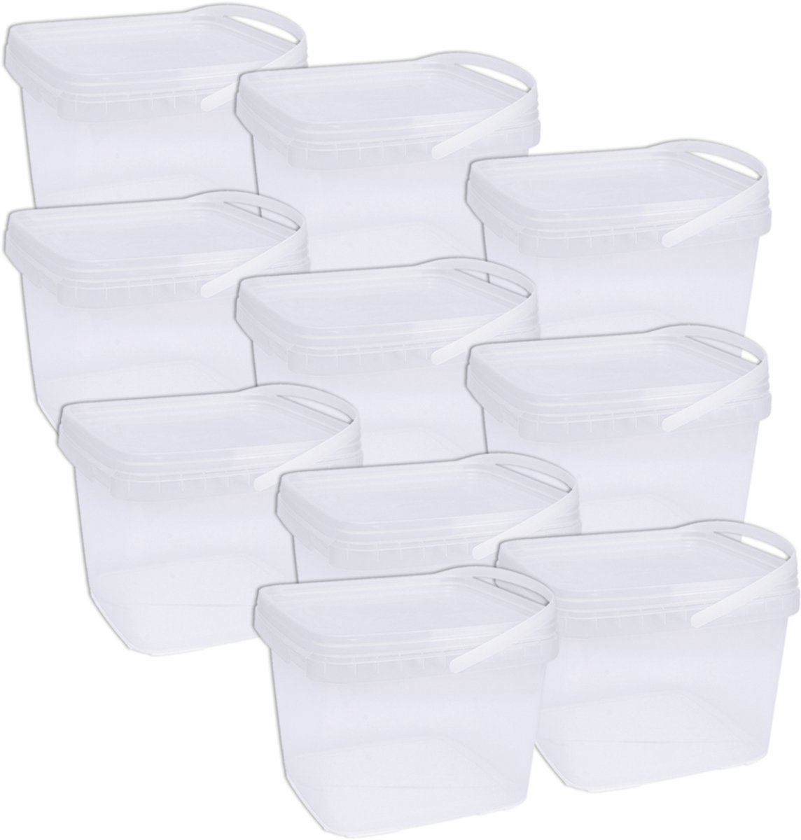 Eurocatch Emmer - Transparant met Deksel - Hersluitbaar - 10x - 2,5L