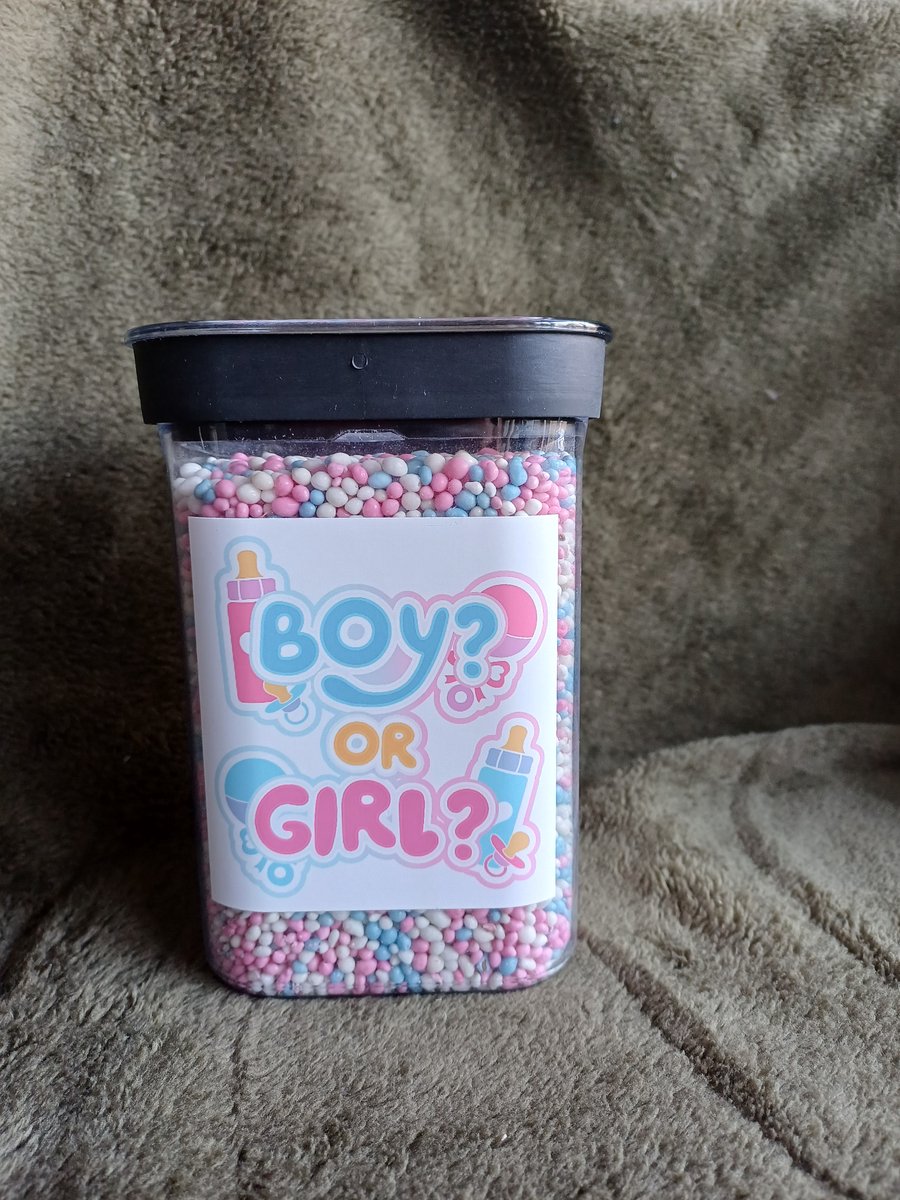 Voorraadpot 'Boy or Girl?' - Gender Reveal Snoeppot - Kraamfeest Traktatie Pot - Baby Decoratie