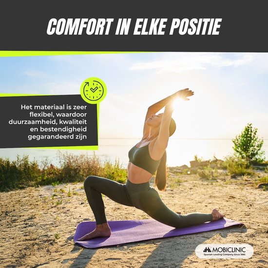 Mobiclinic EY-01 - Yoga mat - Sportmatten - Fitnessmatten - Anti-slip - TPE - Eco-vriendelijk - Flexibel - Wasbaar van Mobiclinic — afbeelding 3