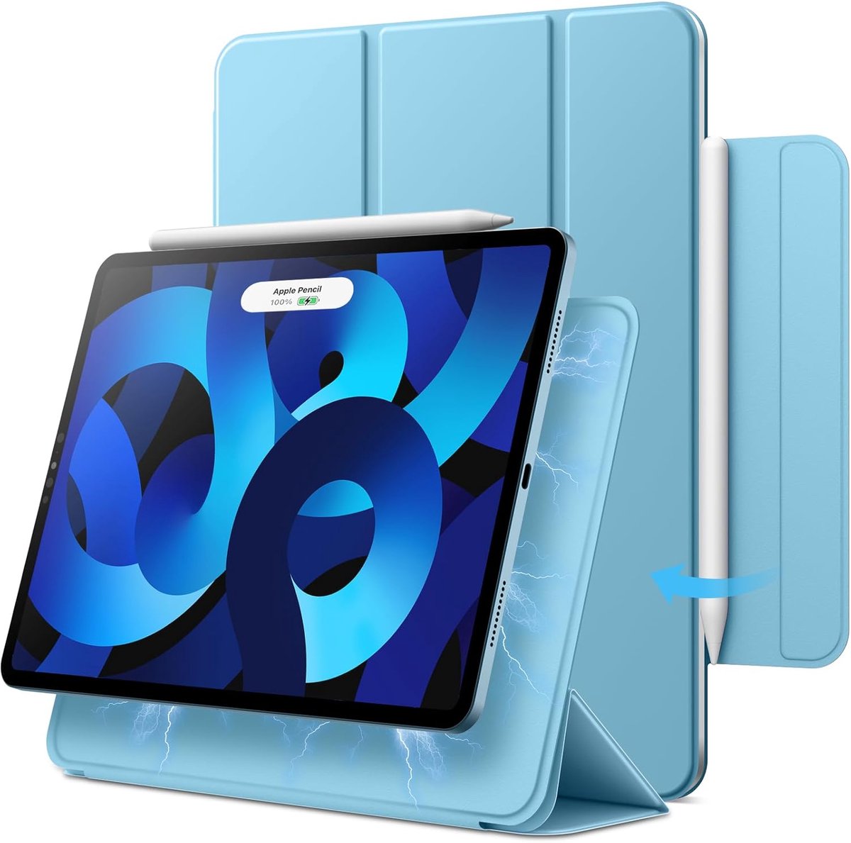 Zandarix Geschikt voor Apple iPad Air 11 inch M4/M3/M2 2026/2025/2024 - Magnetische Hoes - Automatische Slaap/Waak Functie - Magnetische Bevestiging - Slank Tablethoes - Blauw