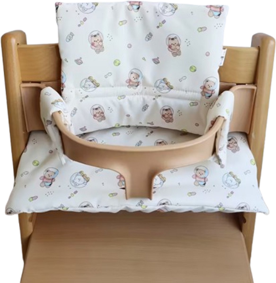 Stoelverkleiner ruimtedieren - kussenset ruimtedieren - ruimte motief - stoelverkleiner geschikt voor stokke tripp trapp - kinderstoelverkleiner