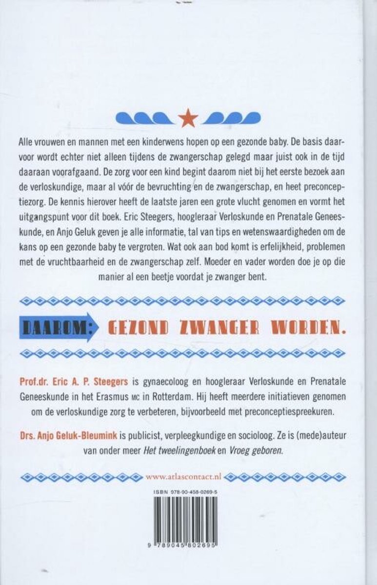 Gezond zwanger worden - back cover