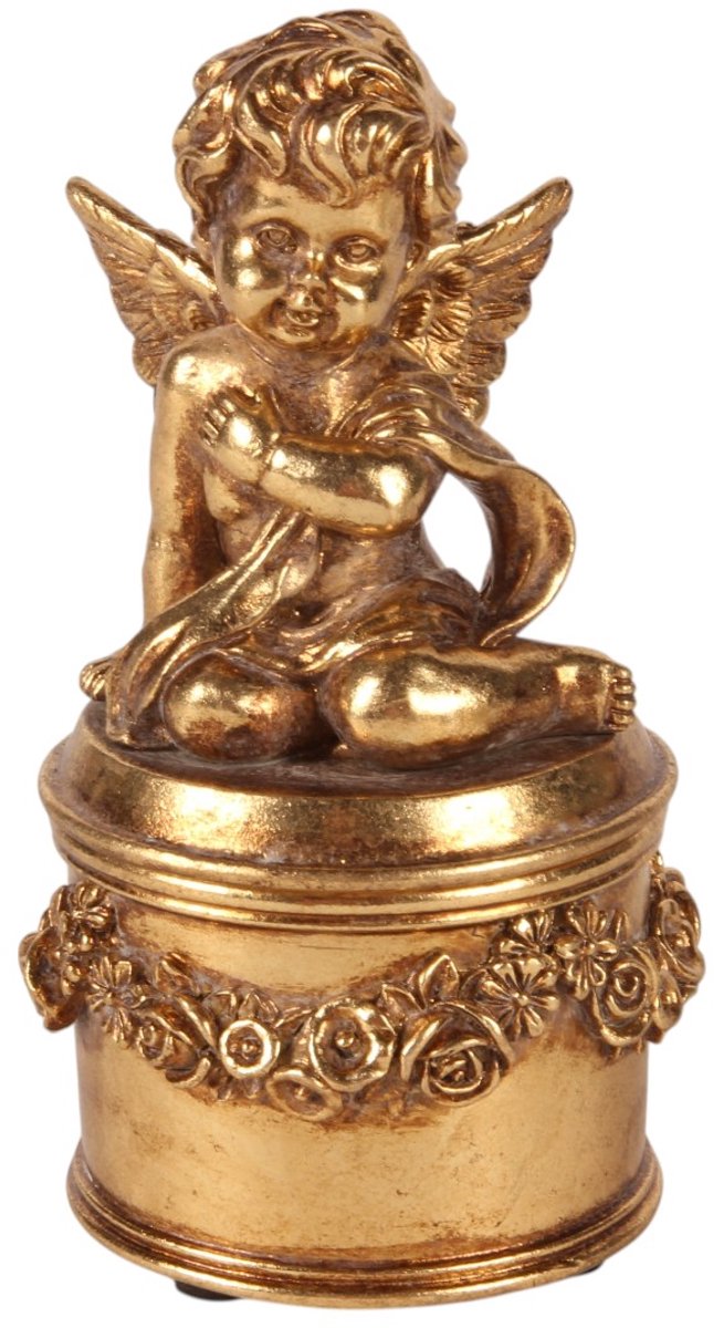 Baroque - Opberger - Sieradendoos Engel 11 cm - Goud - Resin - 11x6x6.5 - Polyresin