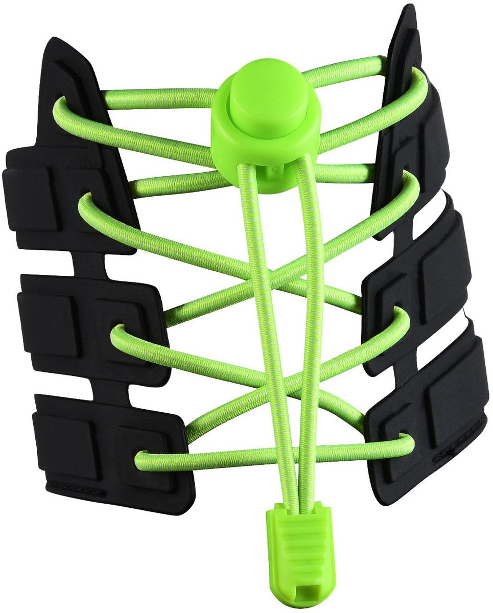 Sneaker Veters 120CM geschikt voor Sneakers - Elastische veters zonder strik - Geschikt voor studenten en volwassenen - Met sterke gesp en snelsluitfunctie (Fluorescerend Geel)