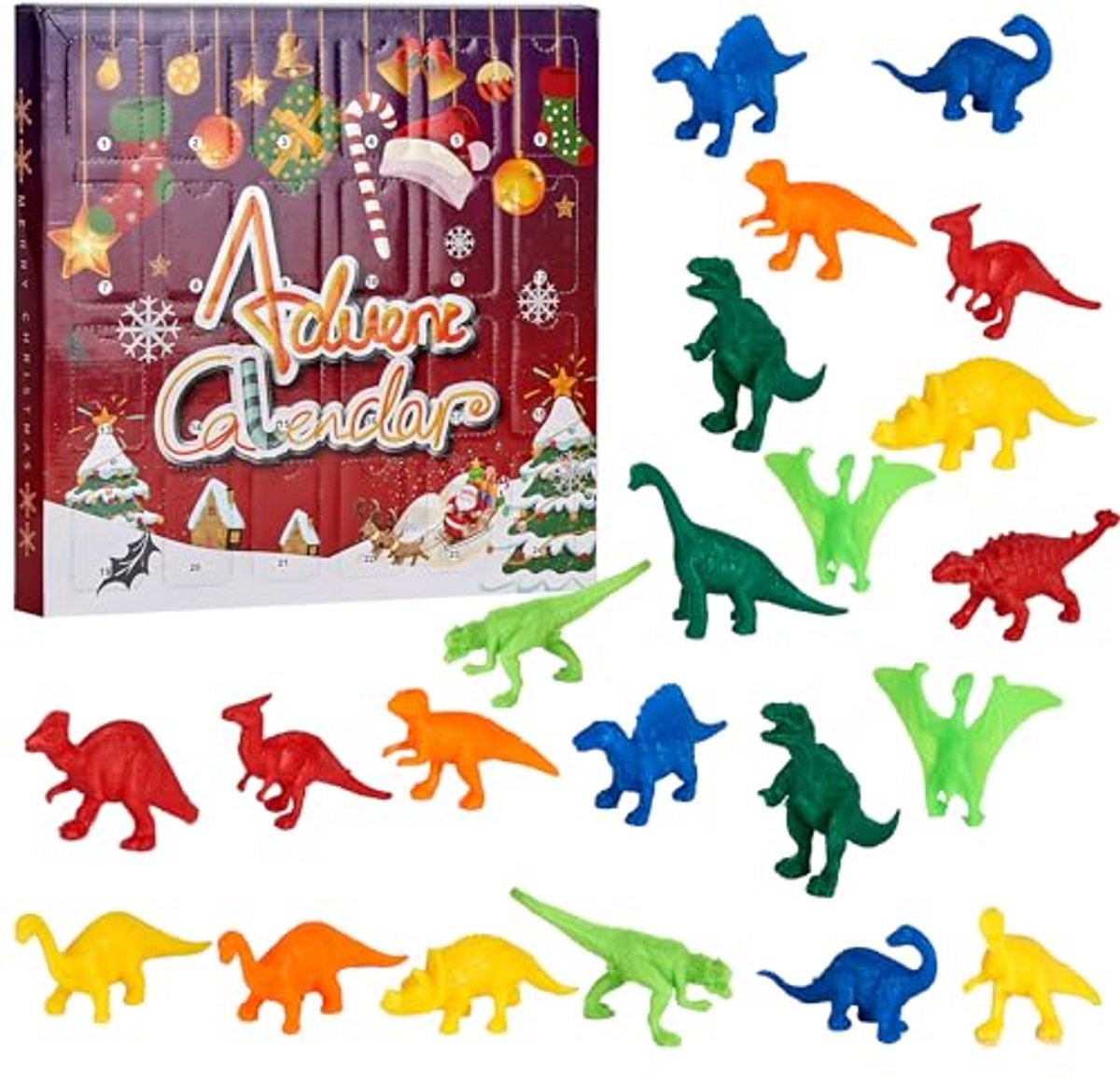 Dinosaurus Adventskalender Kerstmis 2024 voor Jongens - Een Magische Aftelkalender vol Speelgoed en Verrassingen