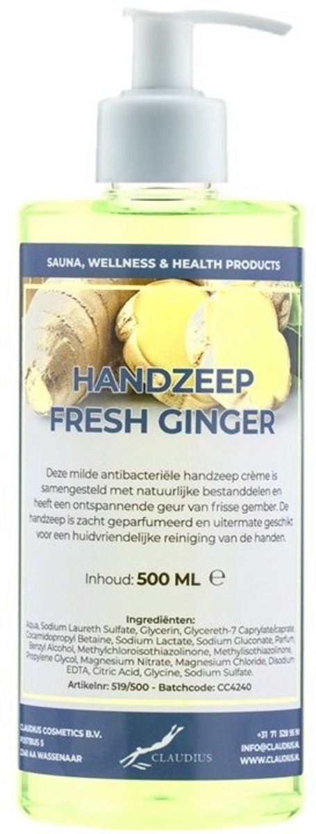 Handzeep Fresh Ginger 500 ml - met gratis pomp