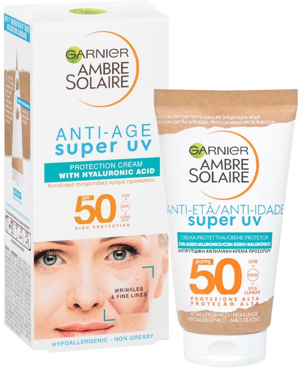 Garnier Ambre Solaire Anti-Age Super UV SPF 50+ Zonnebrandcrème - 50 ml
