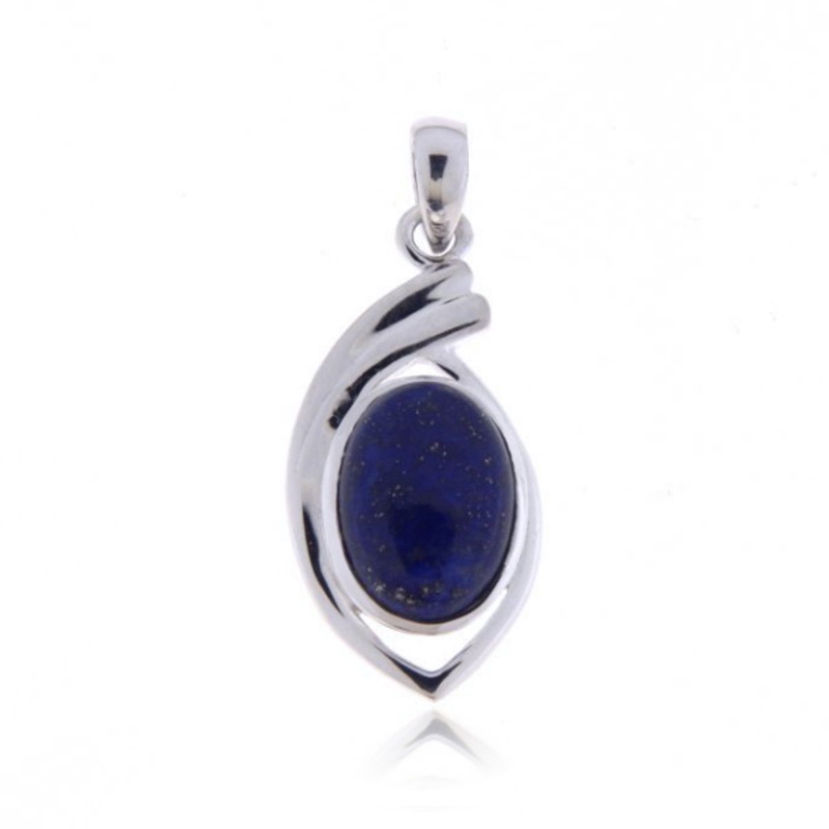 SilverGems Zilveren hanger met cabouchon geslepen Lapis Lazuli edelsteen