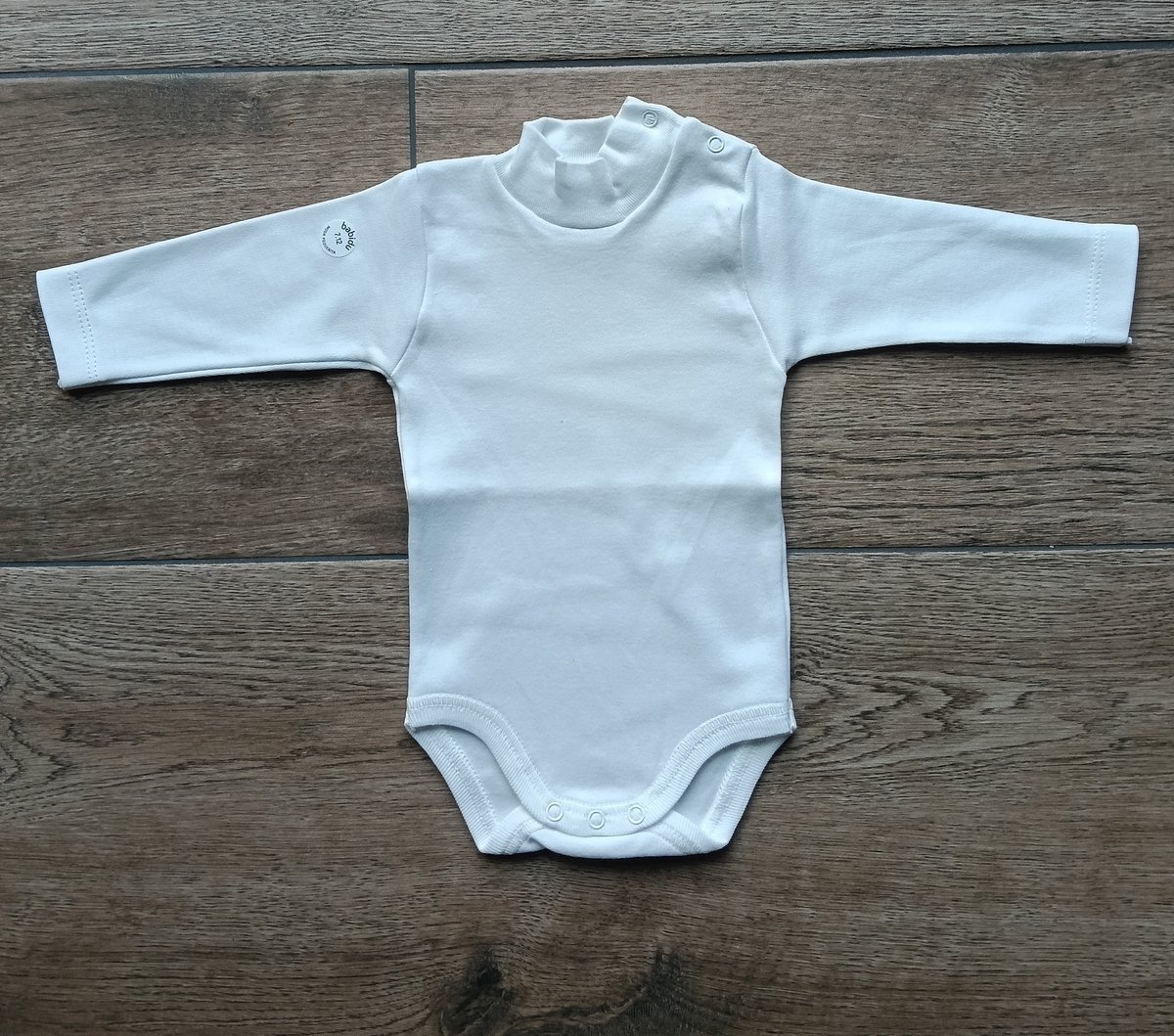 Babidu Romper / Body | wit | lange mouw | met colletje | 1177 | 12 maand | maat 80