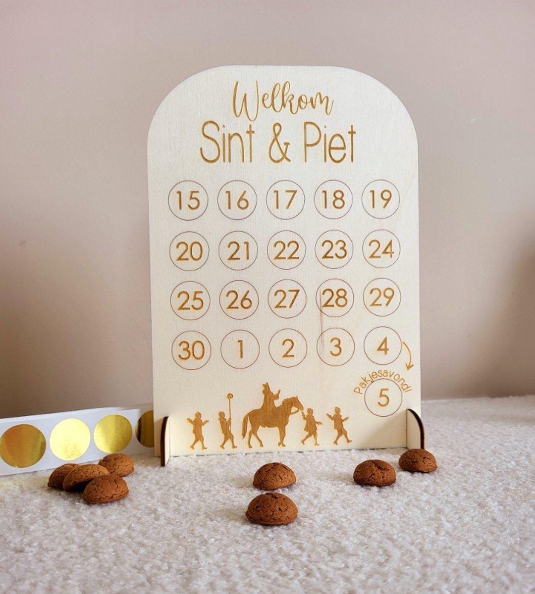 Aftelkalender Sinterklaas - Pakjesavond - Aftellen naar pakjes avond - 5 December aftel kalender - Nachtjes slapen