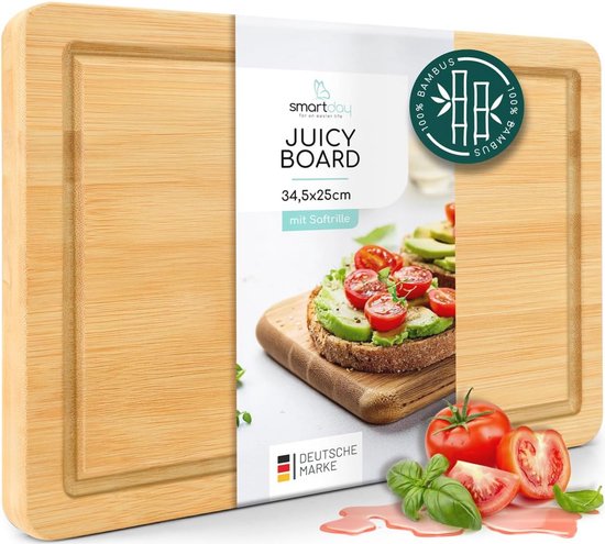 Zeller Snijplank met anti slip siliconen noppen - glas - 30 x 40 cm