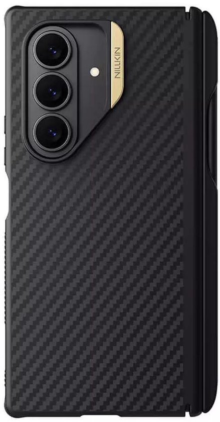 Étui Nillkin pour Samsung Galaxy Z Fold 7 - Fibre synthétique Pro - Coque arrière compatible MagSafe - Zwart fibre de carbone